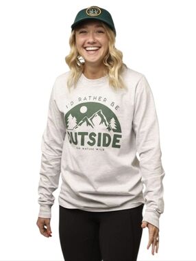 Unisex Keep Nature Wild Be Outside XL Crewneck Oversized Gray Sweatshirt